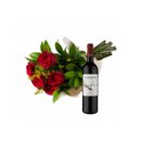 Buquê Apaixonado de Rosas Vermelhas com Vinho
