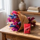 Buquê de Flores Secas com Chocolate Lindt