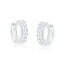Brinco Argola Zircônia Branca - Prata 925