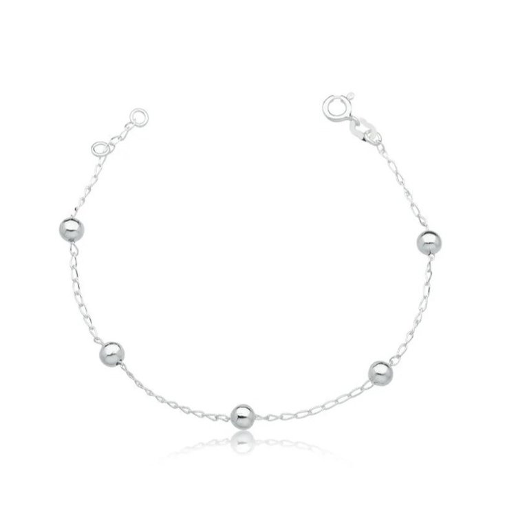 Pulseira Cartier Bolinhas 5mm - Prata 925