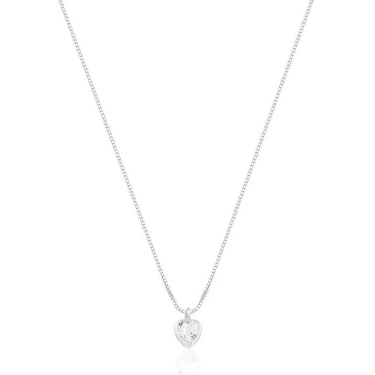 Colar Ponto de Luz Coração 45CM - Prata 925
