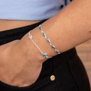 Pulseira Corações Azuis e Brancos - Prata 925