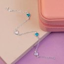 Pulseira Corações Azuis e Brancos - Prata 925