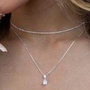 Colar de Prata 925 Ponto de Luz Redondo 6mm Brilhante
