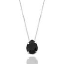 Colar Feminino Zircônia Gota Preta em Prata 925