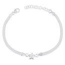 Pulseira de Prata 925 Estrela Elo Pipoca 18CM