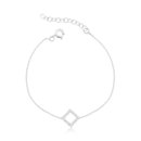 Pulseira de Prata Losango Riviera (1mm) 20cm