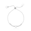 Pulseira de Prata Regulável Bolinhas e Pérola (1mm)