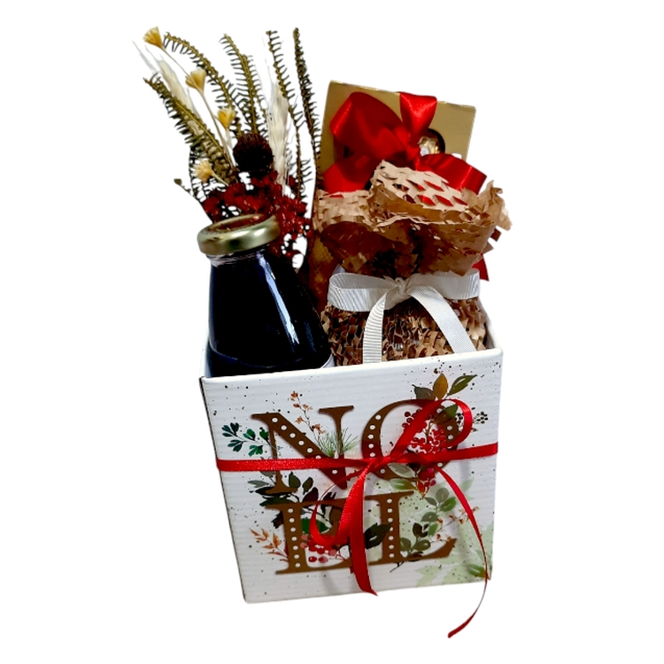 Cesta Natalina Chocolate e Mini Chocotone - Natal