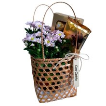 Sacolinha Floral Margarinhas e Mix de Chocolates