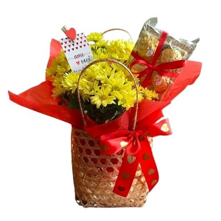 Sacolinha Floral Amor Iluminado Namorados
