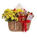 Cesta Sacola Romântica, Mix de Chocolates Namorados