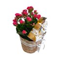 Cesta Rustica Floral com Chocolates Namorados