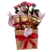 Cesta Charmosa Flores e Chocolates