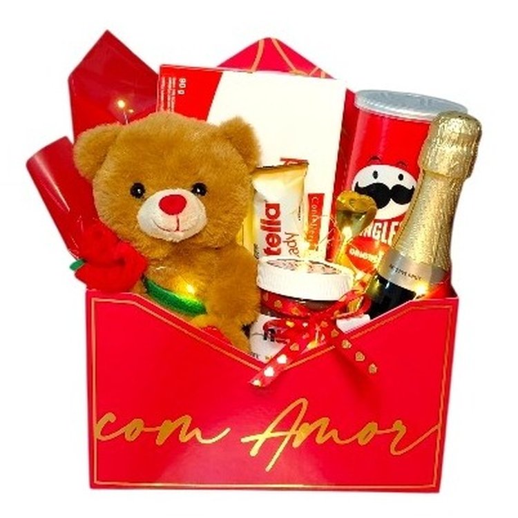 Cesta Carta de Amor Iluminada