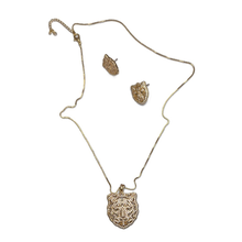 Conjunto Tigre com zircônias douradas