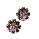 Brinco Flor Pedra Fusion Ametista
