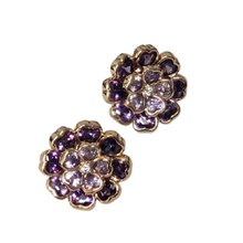 Brinco Flor Pedra Fusion Ametista