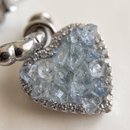 Brinco Coração Cristal Azul
