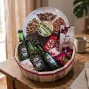 Cesta Cerveja e Petiscos e Chocolate