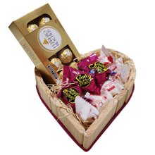Cesta de Chocolate de Coração 