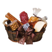 Cesta Rústica em Madeira Cerveja e Petiscos