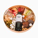 Bandeja em MDF Redonda G com Vinho Frios e Petiscos