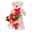 Urso Pelúcia G 1 Metro e Buque de 6 Rosas