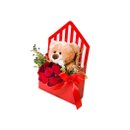 Envelope Com Urso de Pelúcia e Rosa