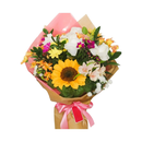 Buquê de Flores Variadas, Girassol, Rosas e Astromélia