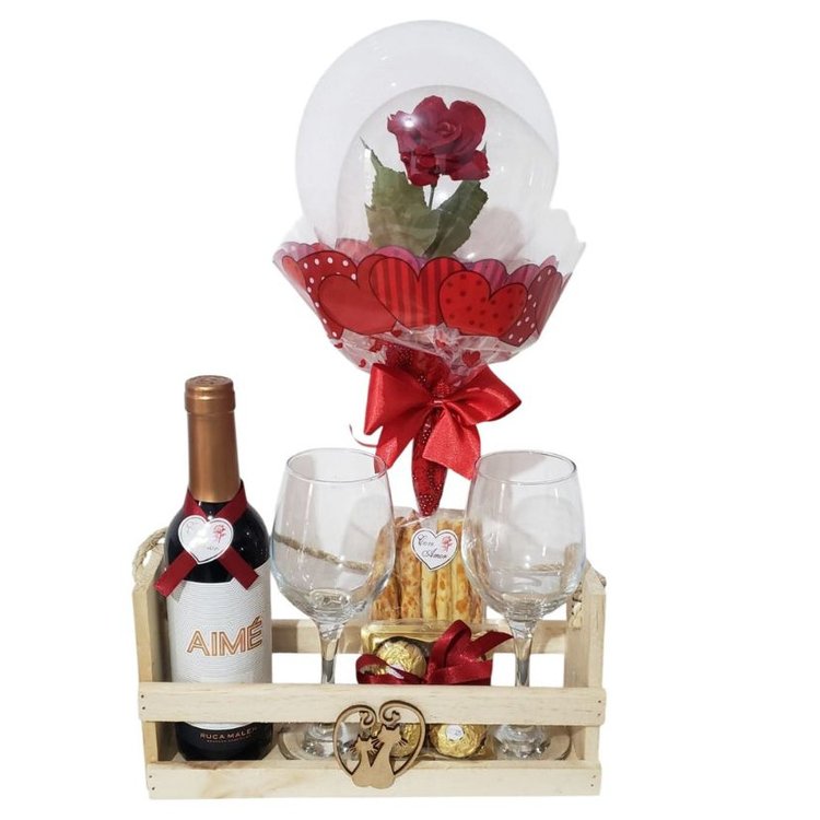 Caixote Wine Love Namorados