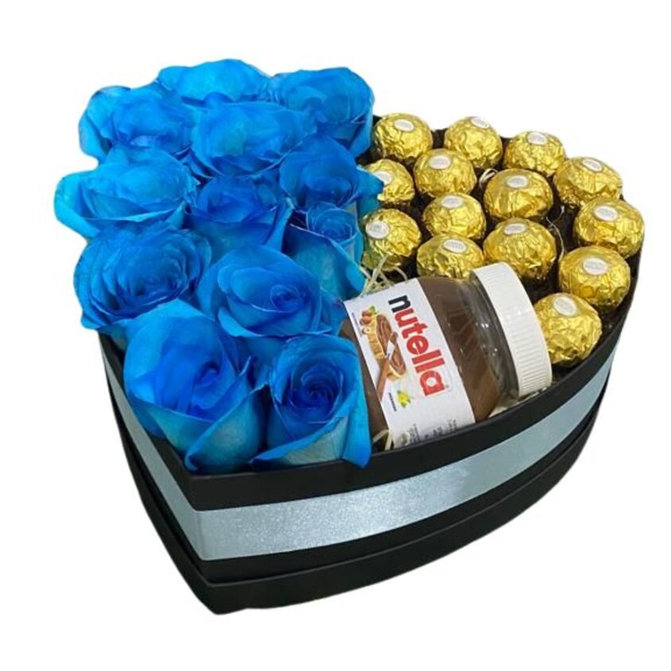 Box Delicado de Rosas Azuis