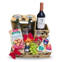 Cesta Especial Queijos e Vinho 2 Taças