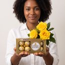 Buquê 3 Rosas Amarelas e Ferrero 