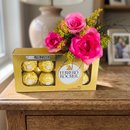 Ramalhete 3 Rosas Pink e Ferrero