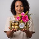 Ramalhete 3 Rosas Pink e Ferrero