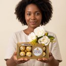 Ramalhete 3 Rosas Brancas e Ferrero 