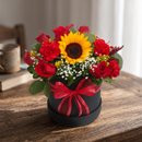 Box Luxo de Rosas e Girassol