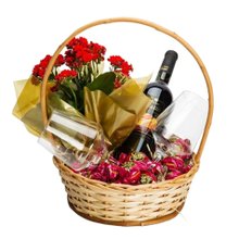 Cesta Romântica de Vinho