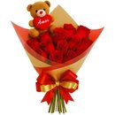 Mimo de Rosas Vermelhas com Ursinho Carinhoso