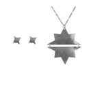 Conjunto Brinco e Colar Estrelas Prata