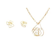 Conjunto Colar e Brinco Primavera Ouro