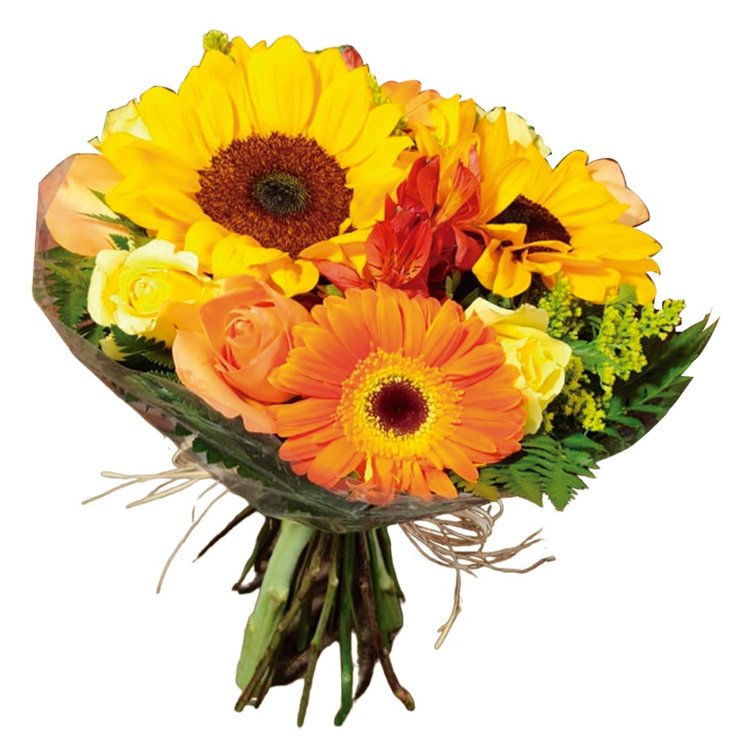 Arranjo Floral de Buquê de Flores Mistas Tema Alegria