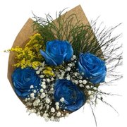 Buquê de rosas azuis presente
