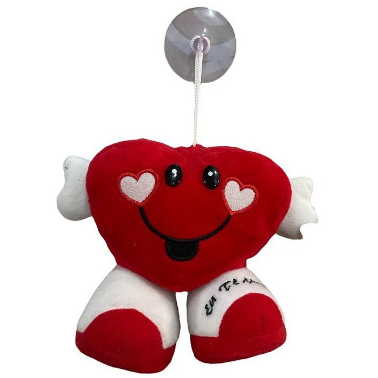 Coração de pelúcia  botinha "eu te amo"