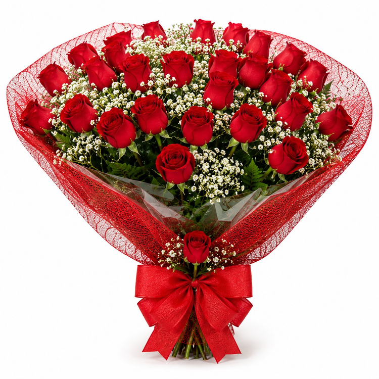 Surpreendente Buquê com 50 Rosas