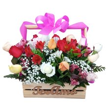 Cesta de Flores Charme Rústico