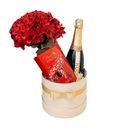 Cesta Luxo G - Flores, Chandon e Lindt