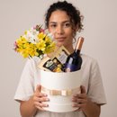 Cesta Luxo G  Vinho Flores e Queijo