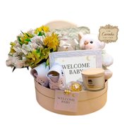 Cesta Maternidade Luxo com Flores Welcome Baby